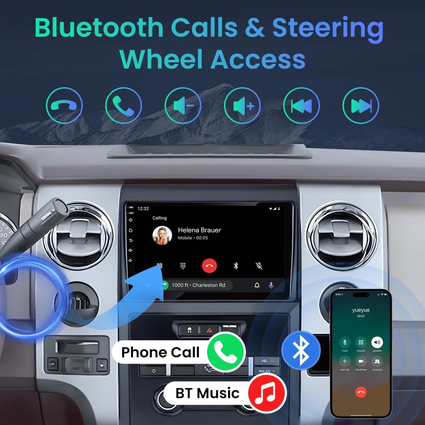Car Radio for Ford F150 2009-2014, 9 Inch Touchscreen Car Stereo with Wireless CarPlay/Android