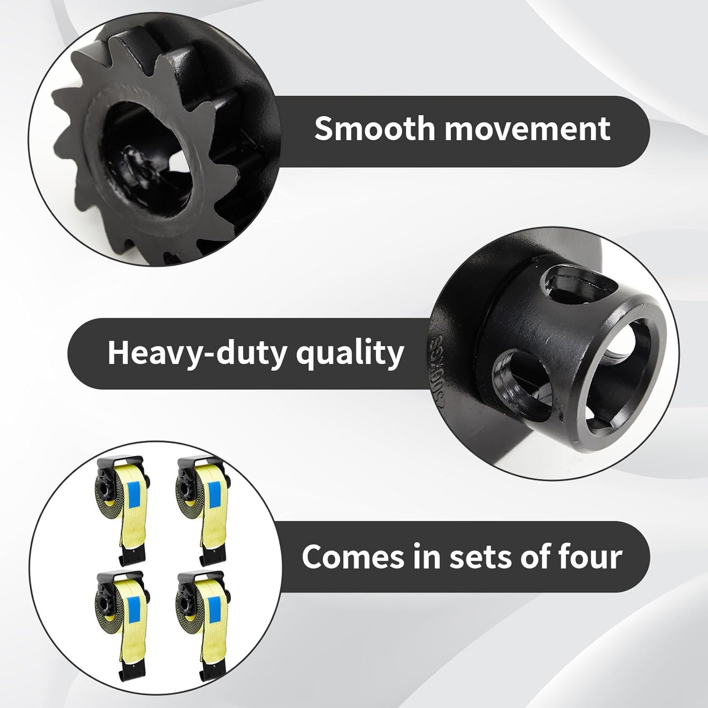 8 Pack Flatbed Winch Kit for Trucks and Trailers Include 4 Trailer Winch w/ Flat Hook Tie Downs