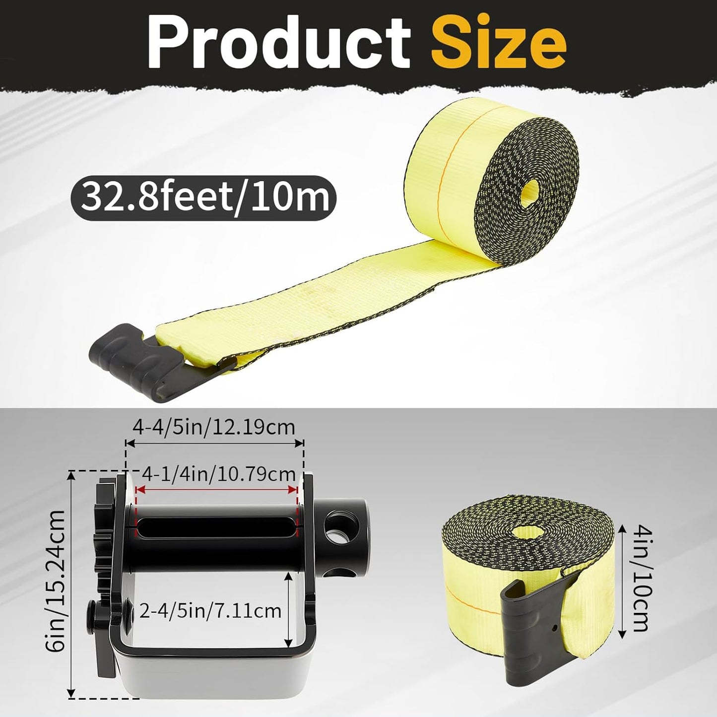 8 Pack Flatbed Winch Kit for Trucks and Trailers Include 4 Trailer Winch w/ Flat Hook Tie Downs