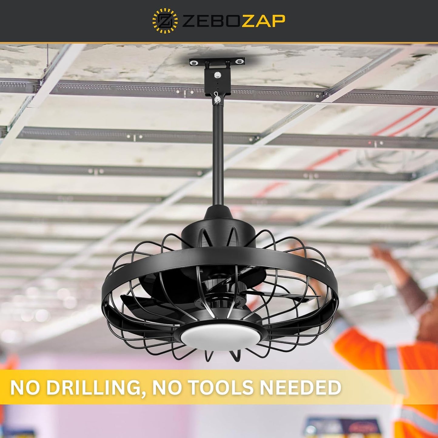 16' Outdoor Ceiling Fan with Lights for Patios, Gazebo and Pergola, Plug in Ceiling Fan w/ Remote Control, Waterproof