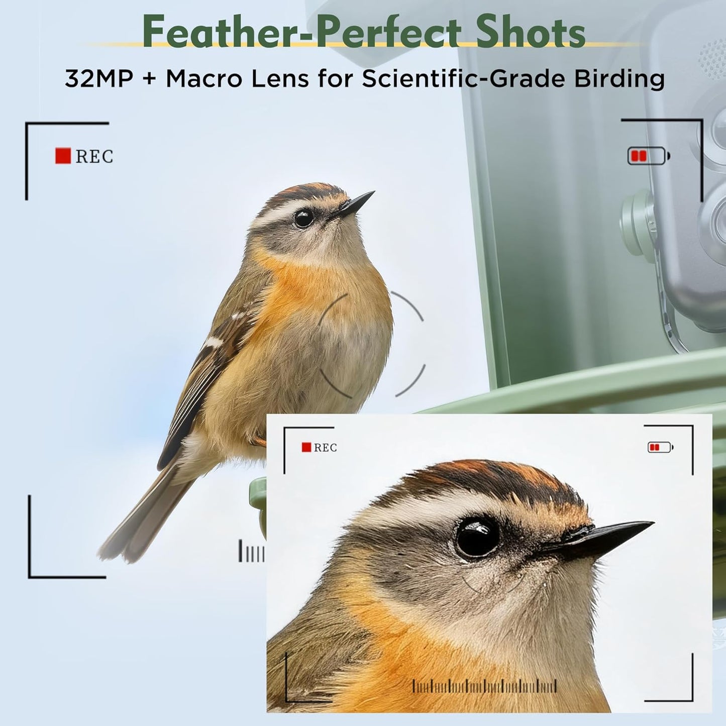 4K HD Smart Bird Feeder with Camera Solar Powered, Auto Capture Bird Video, Real-time Notifications & Live Streaming