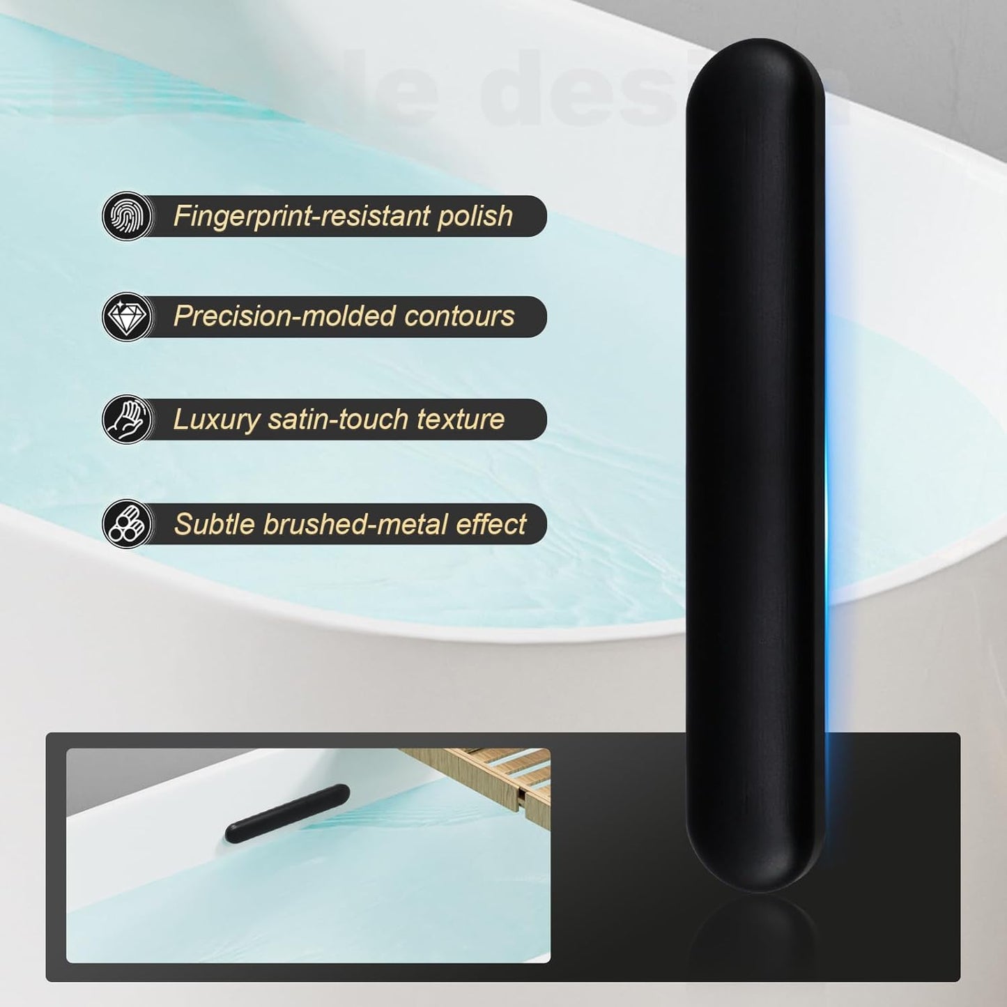 Slotted Overflow Bath Drain with Toe-Tap Stopper, Easy Installation, Matte Black