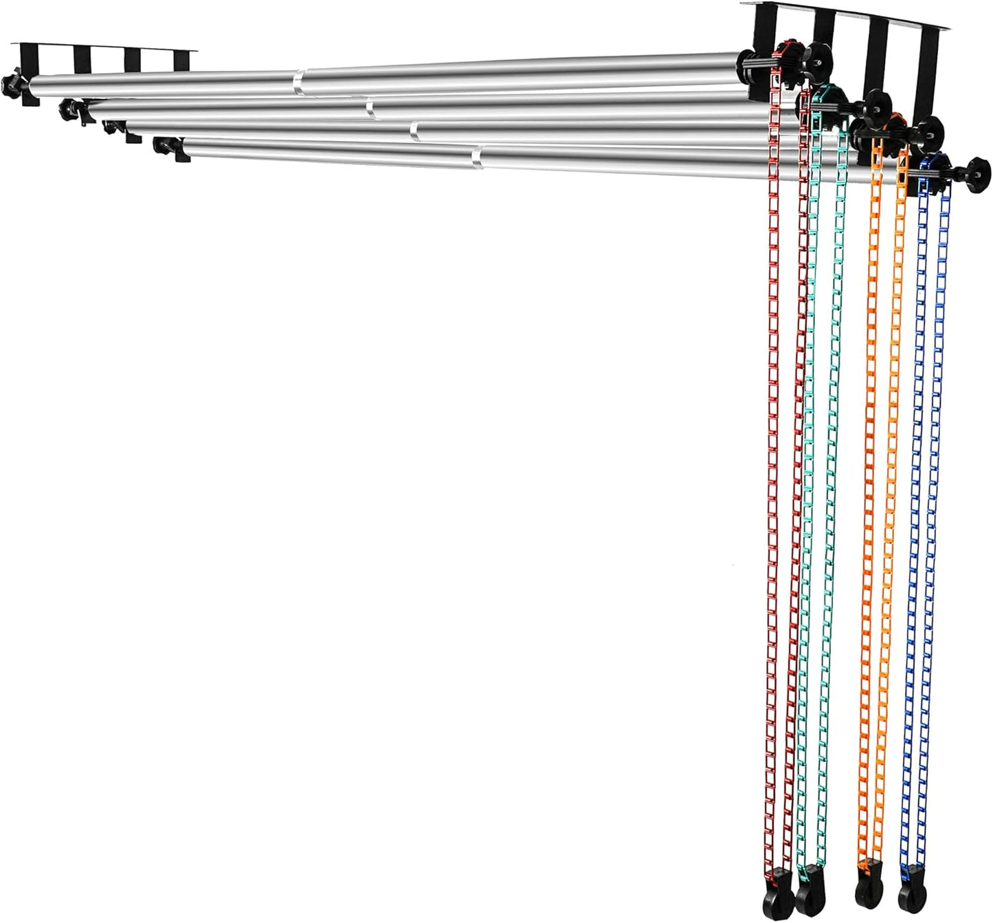 Photo Backdrop 4 Roller Support System, 118' Stainless Steel Crossbars Manual Backdrop, Stand, Wall, Ceiling
