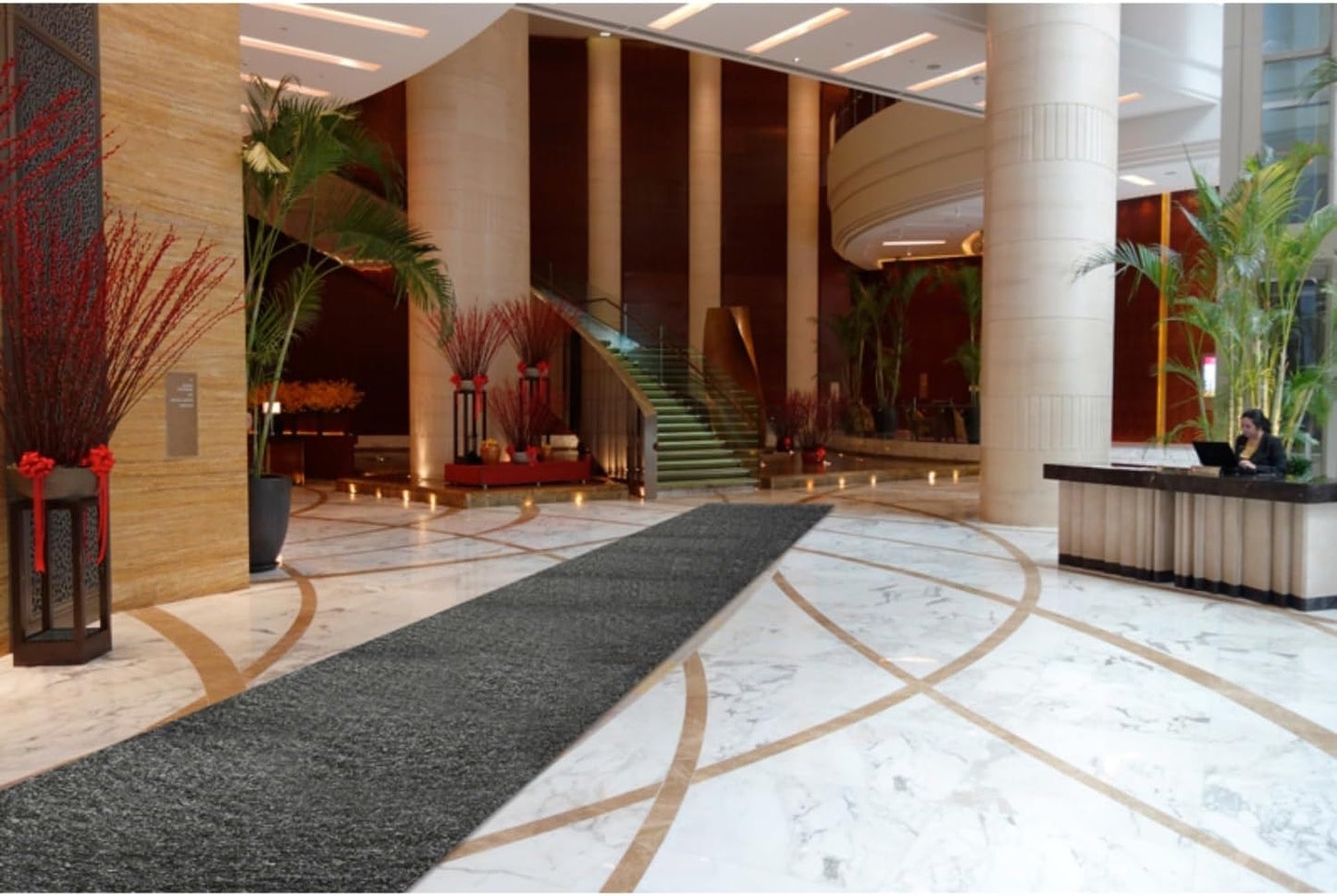 Universal Absorbent Traction Mat, 34'x100', 1 Roll, Durable Walkway Safety, Absorbs Oil / Water-Based Fluids