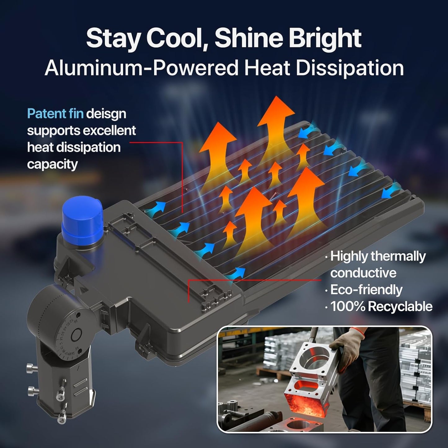 LED Parking Lot Lights Outdoor - 400W 60000lm UL, 5000K Slip Fitter Mount LED Pole Light