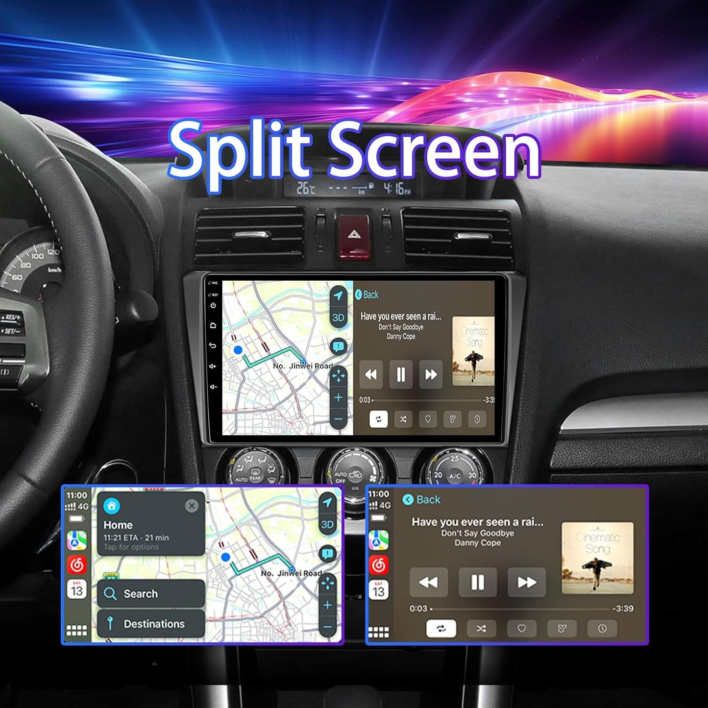 Car Radio Compatible w/ Subaru Forester WRX Impreza 2013-2015, 9' Touch Screen w/ Wireless CarPlay Android