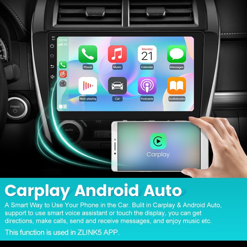Car Radio Compatible for Toyota Camry 2012-2014, 10' Touch Screen, Support SWC, Wireless CarPlay Android