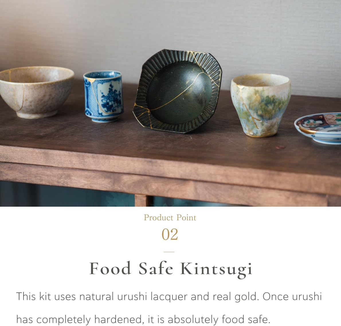Traditional Kintsugi Repair Kit - Basic - Food Safe, Genuine Gold, Japanese urushi DIY, Chimahaga