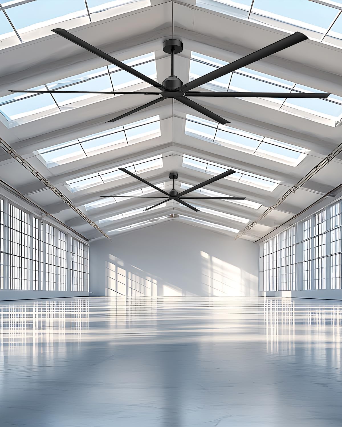 120 Inch HVLS Industrial Ceiling Fan, Extra Large Commercial w/ Aluminum Blades, Remote Control