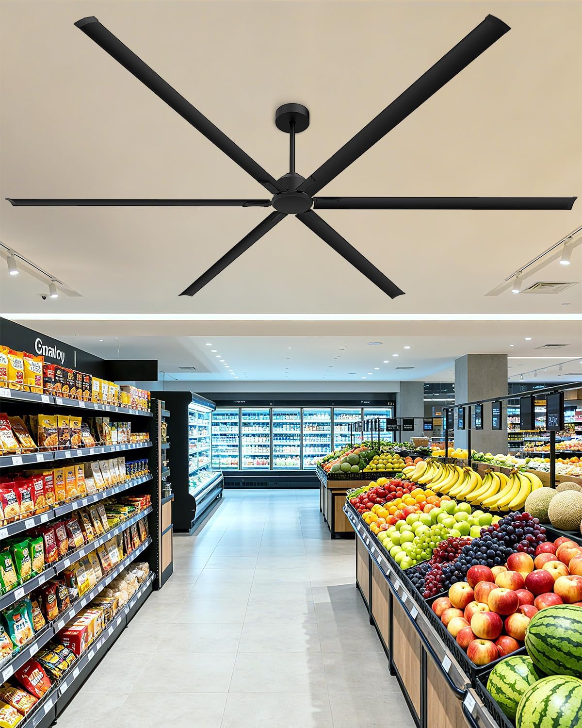 120 Inch HVLS Industrial Ceiling Fan, Extra Large Commercial w/ Aluminum Blades, Remote Control