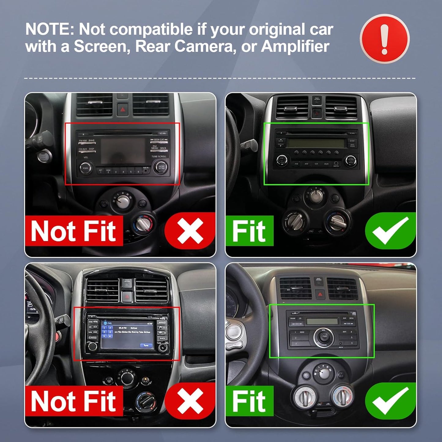 9 Inch IPS Touchscreen Android 14 Car Stereo for Nissan Versa Note 2014-2018, w/ Wireless CarPlay & Android