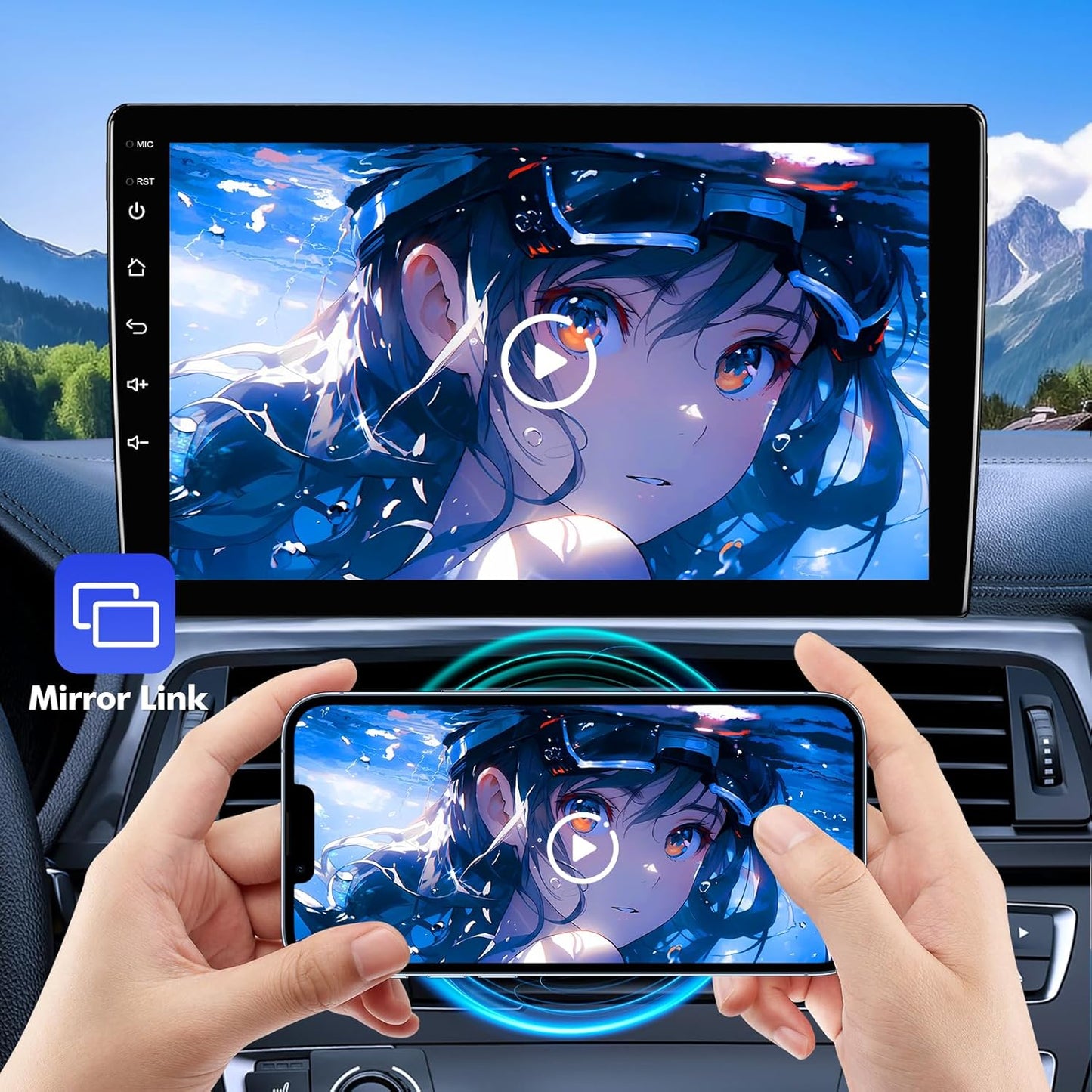 9 Inch IPS Touchscreen Android 14 Car Stereo for Nissan Versa Note 2014-2018, w/ Wireless CarPlay & Android
