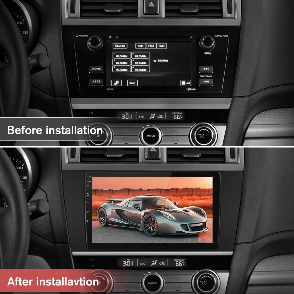 Android 13 Car Stereo GPS Navigation for Subaru Outback Legacy 2015-2018, 9' Touch Screen, CarPlay/Android Auto