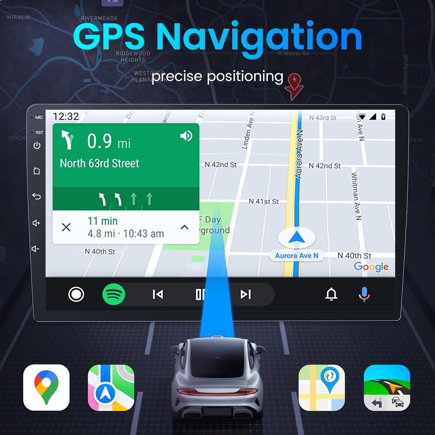 Car Radio for Chevy Aveo Sonic 2012-2016, 9' Touchscreen, w/ Wireless Carplay Android Auto Bluetooth, Backup Camera