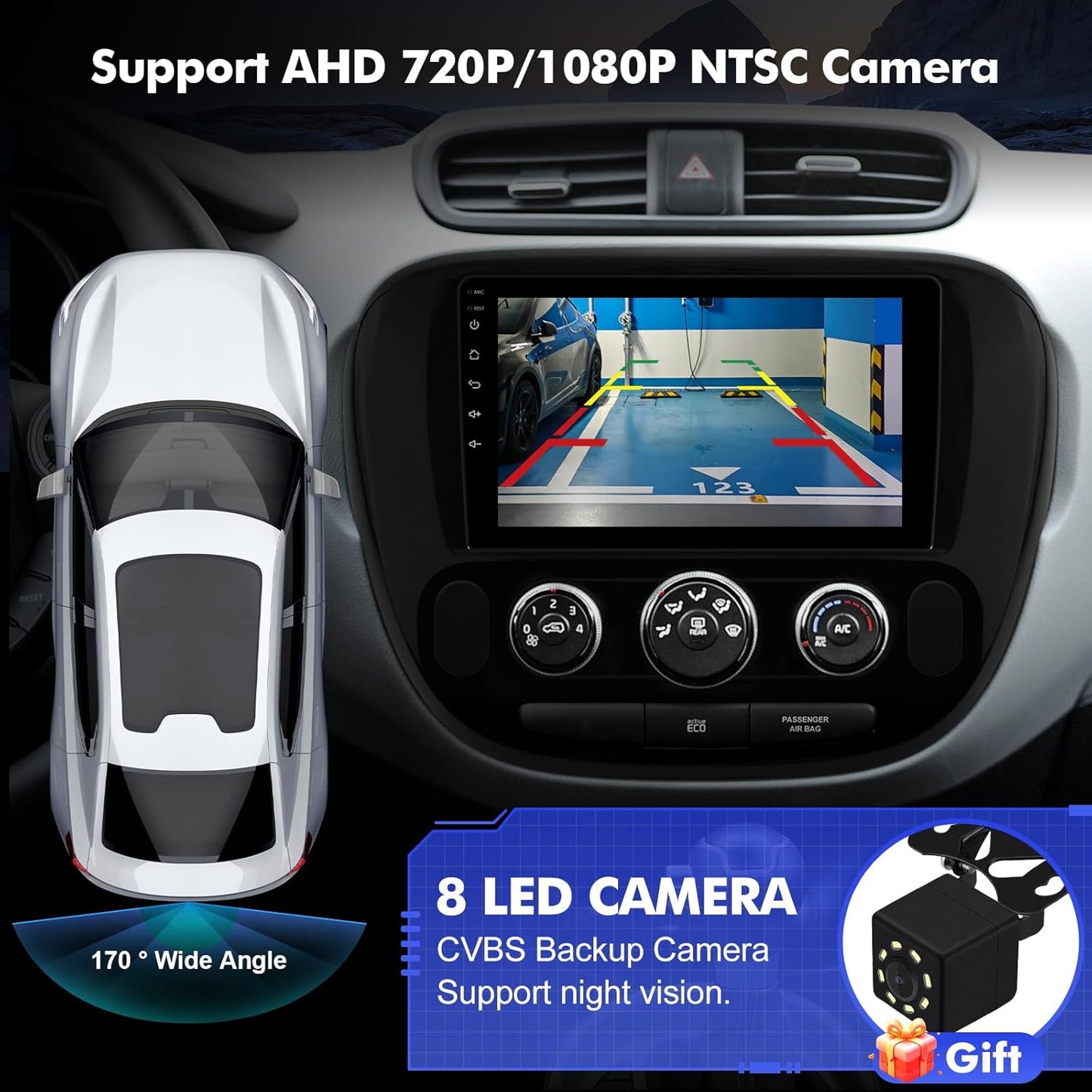Android 14 Car Radio for 2+32G Kia Soul 2014-2019, 9'' Touchscreen, w/ Carplay Android Auto Backup Camera