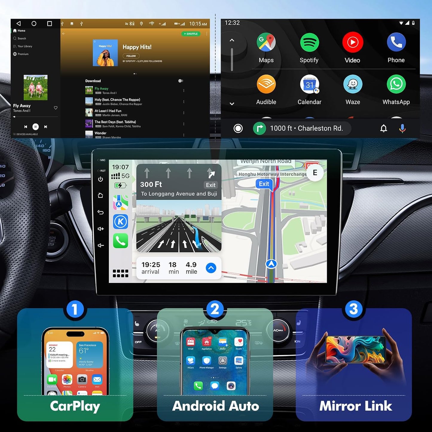 Android 14 Car Radio for 2+32G Kia Soul 2014-2019, 9'' Touchscreen, w/ Carplay Android Auto Backup Camera