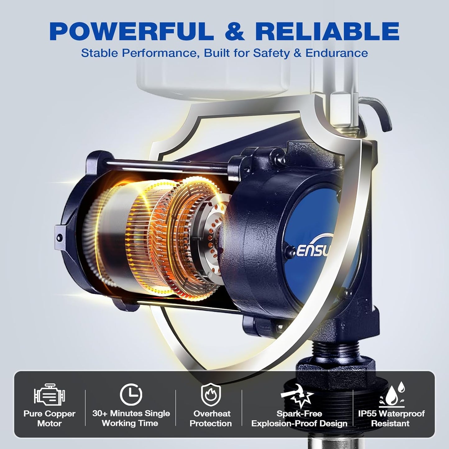 12V Fuel Transfer Pump 15 GPM, Diesel, Gasoline, Kerosene with Auto Shut Off Nozzle, Hose & Filter