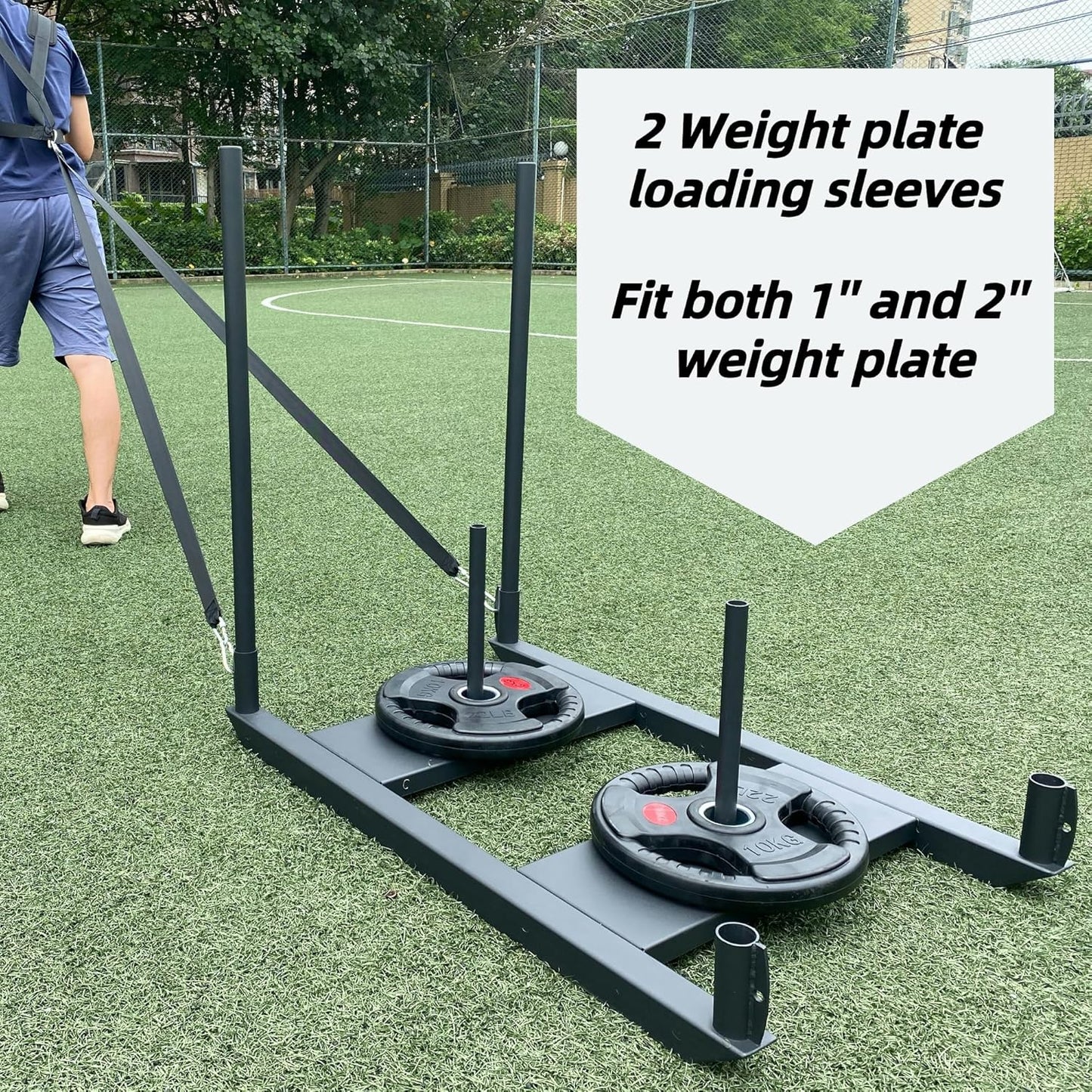 Weight Sled for Training Push Pull Workout, Football Speed Training Equipment Fitness Sled