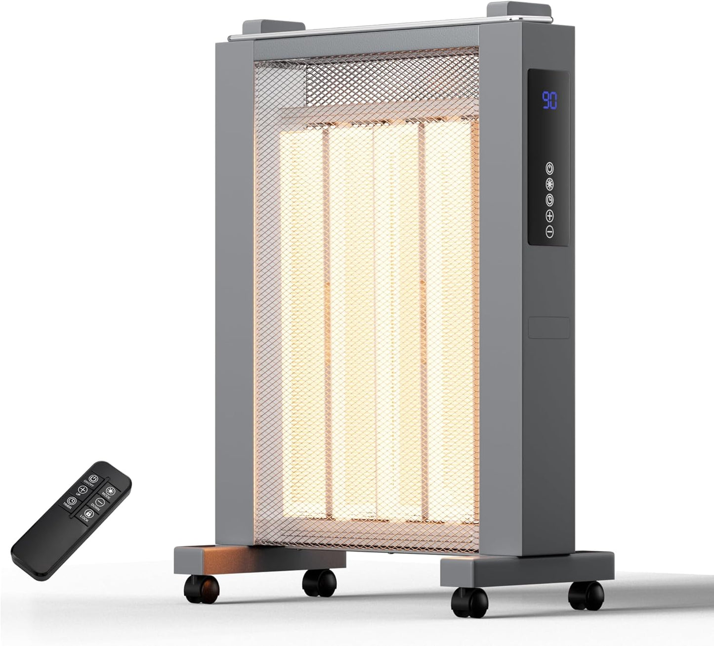 Space Heaters for Large Room, 1500 W Radiator Electric Heater with Tip-over & Overheat Protection, Remote Control