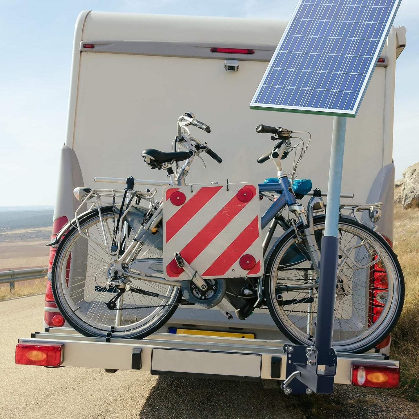 Heavy Duty Adjustable Flag Mount for Travel Trailers & Campers, Universal Fit for 1' to 1.5' Flag Poles, (Black)