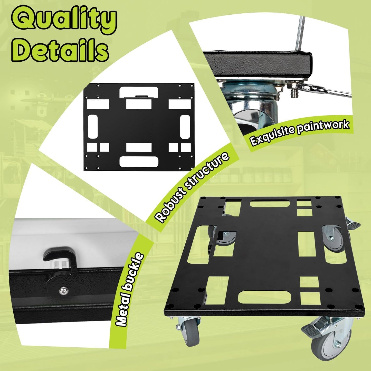 Metal Tool Box Cart for Festool with 4 Rollers, Black Organizer Cart for Festool for Easy Transport