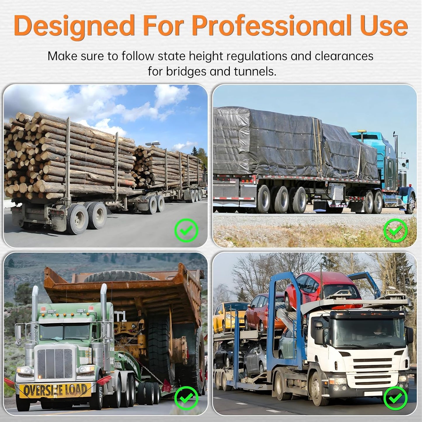 20ft Load Height Measuring Stick, Fiberglass Truck Height Stick with Carrying Bag