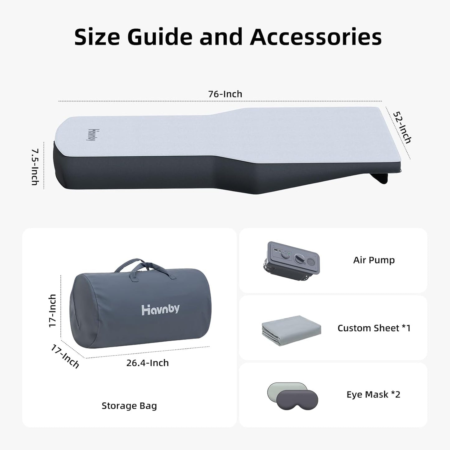 Tesla Model Y/Juniper Auto-Level TPU Backseat Mattress, 7.5’’ Thick Solid Foam Full Size Bed, Built-in Pump