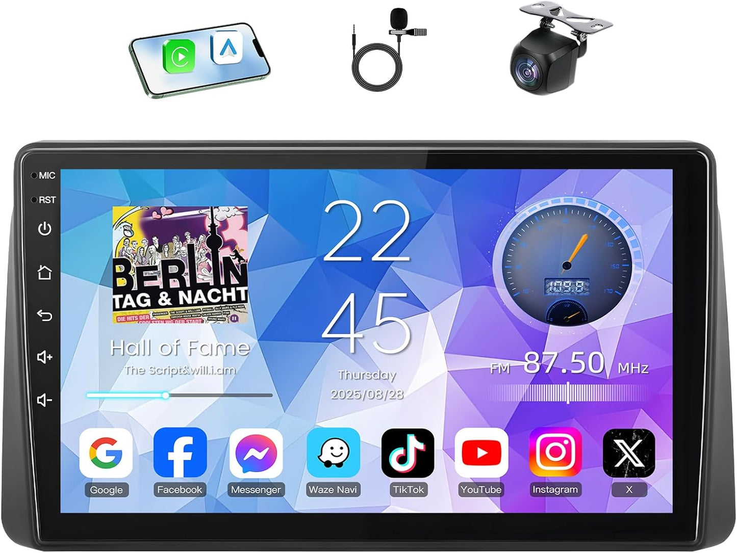 Car Radio Stereo for Dodge Grand Caravan 2011-2020, Touch Screen Accessories with Bluetooth, CarPlay Android