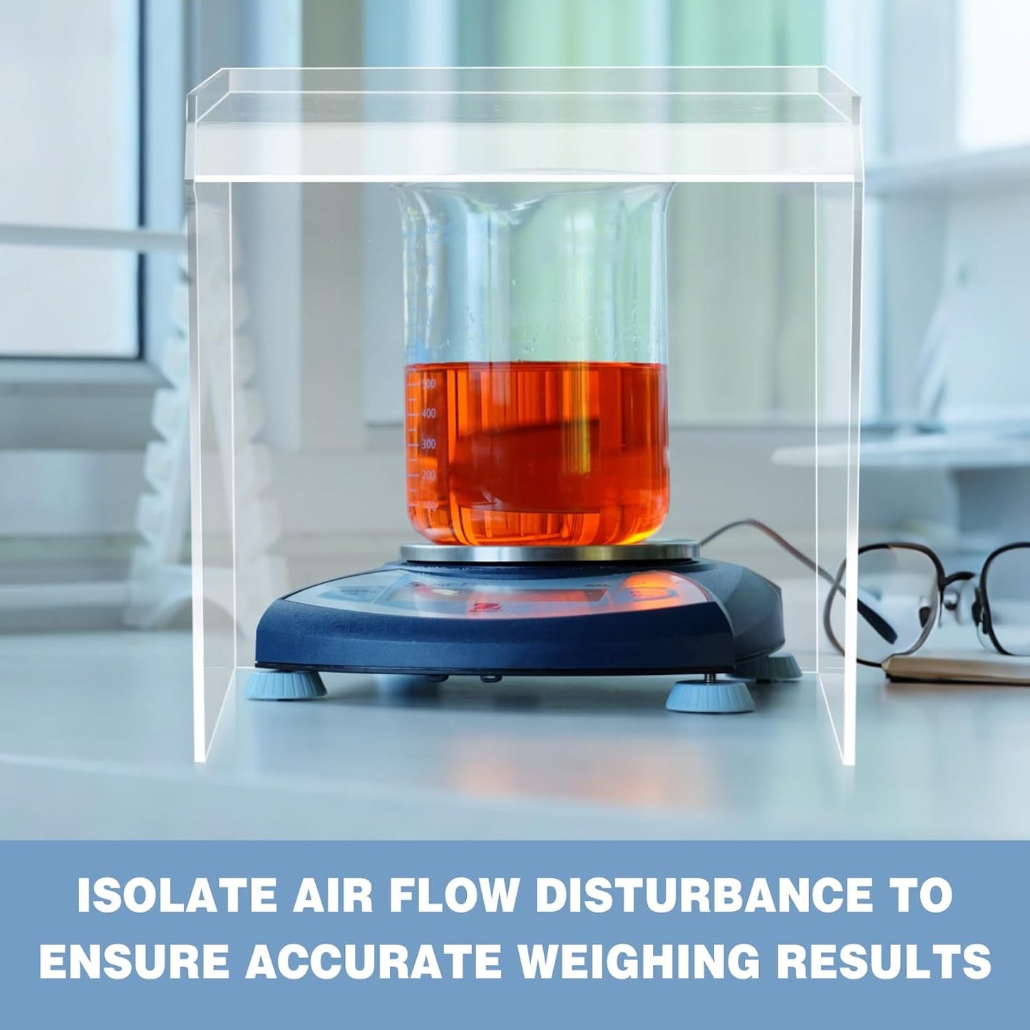 Acrylic Draft Shield with Front Overhanging Panel Dust Cover for Lab Equipment or Office Use 15'x15'x15'