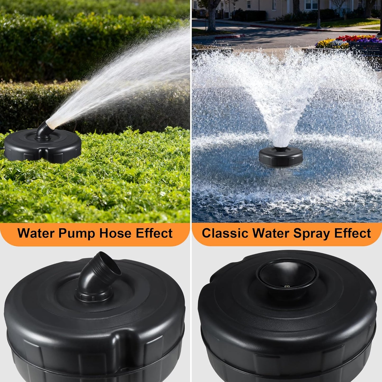 Pond Fountain Aerator - 1HP 750W 16000 GPH Floating with Timer, 110V-120V, 100FT Power Cord, 2 Nozzles