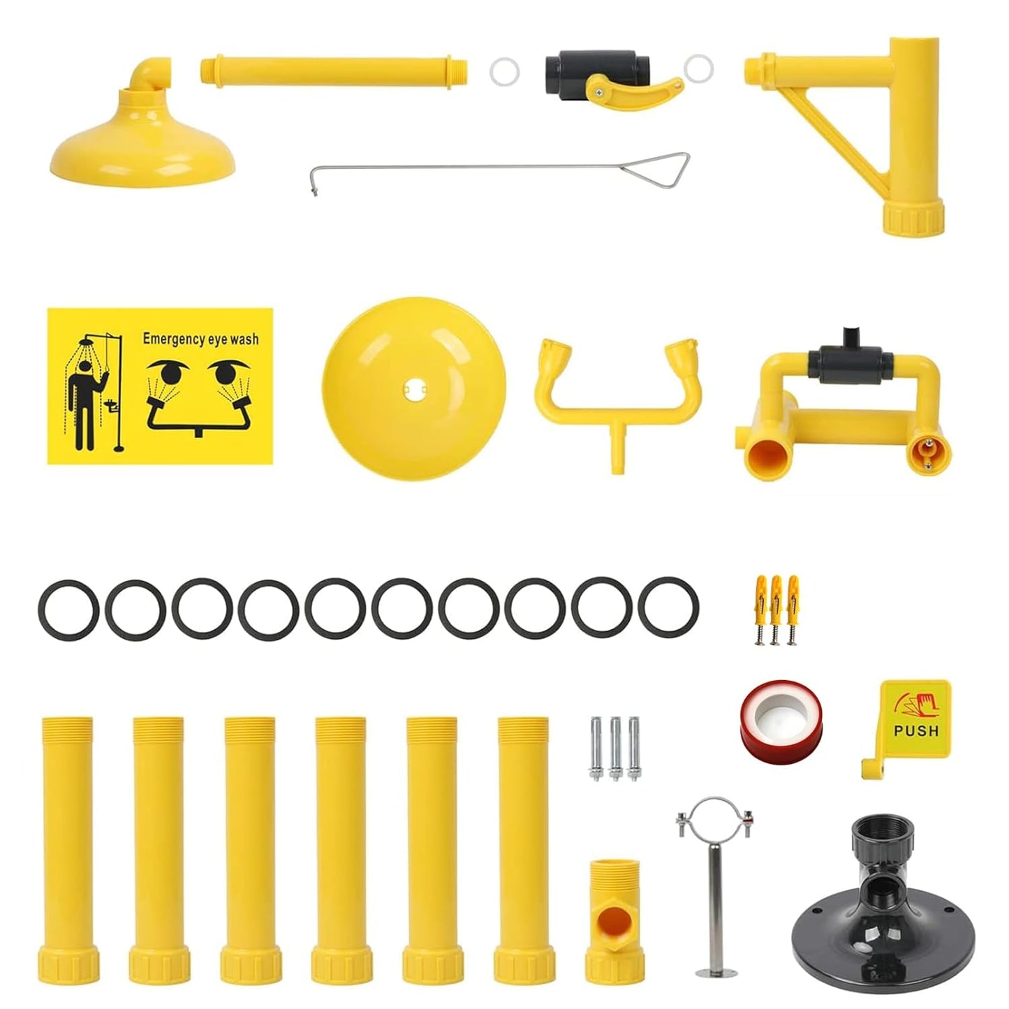 Emergency Shower Eyewash Station OSHA Approved, Eye Wash and Shower Combination Kit