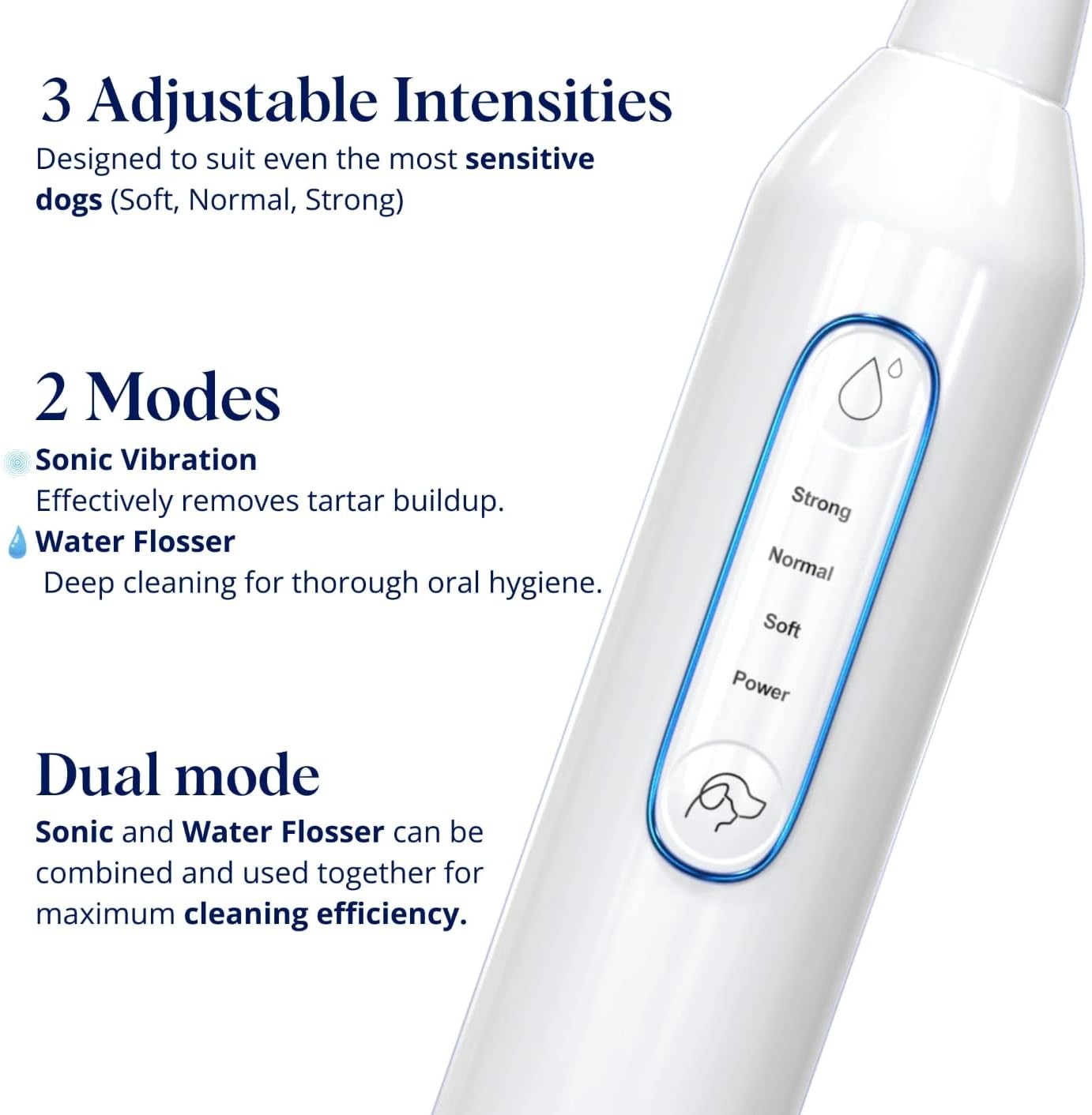 Canivet Silent Sonic Plaque & Tartar Remover for Dogs – Ultra-Quiet Dental Cleaner with Scaler, Toothbrush Heads