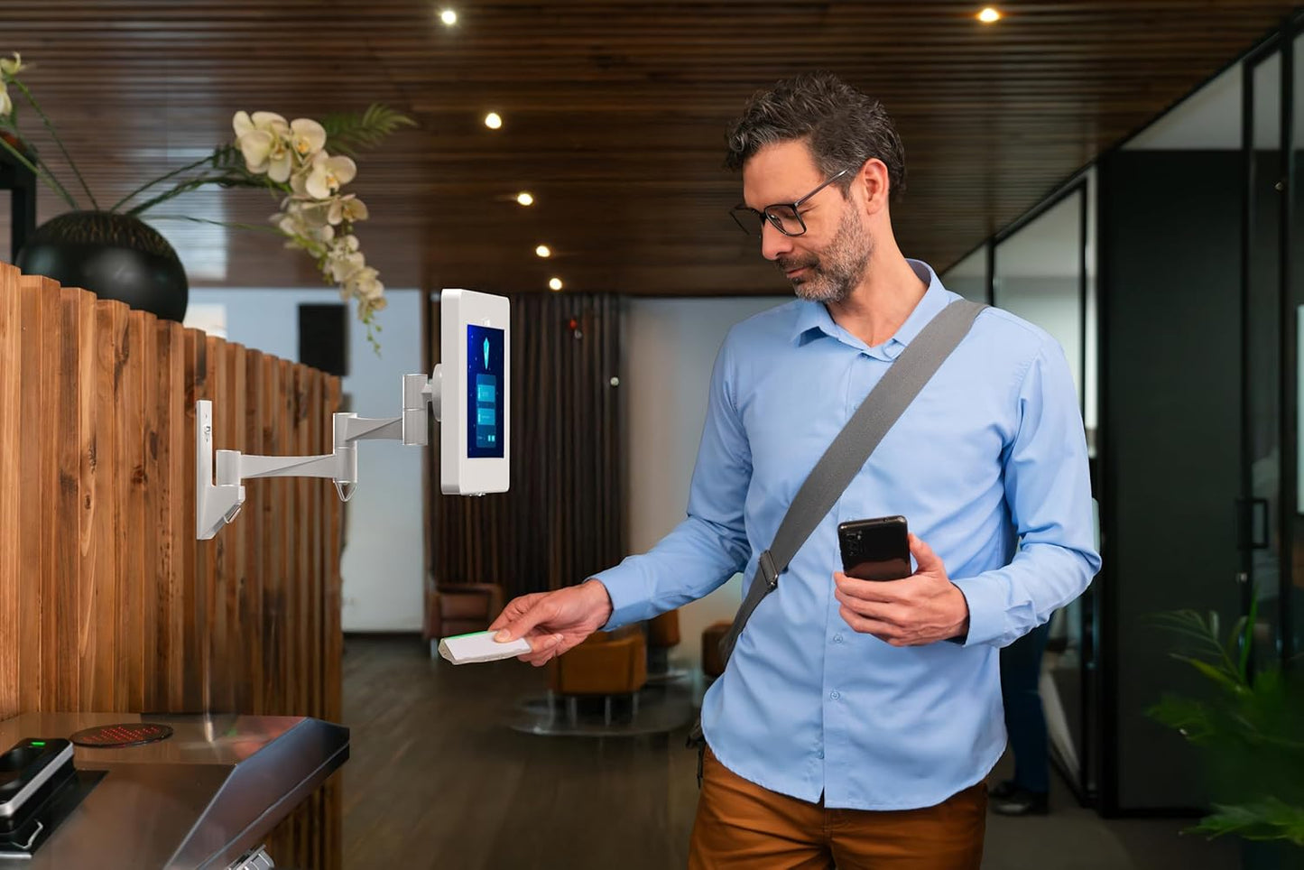 Premium Wall Mount Arm with Bar Code Scanner, White Wall Mount for iPad 11