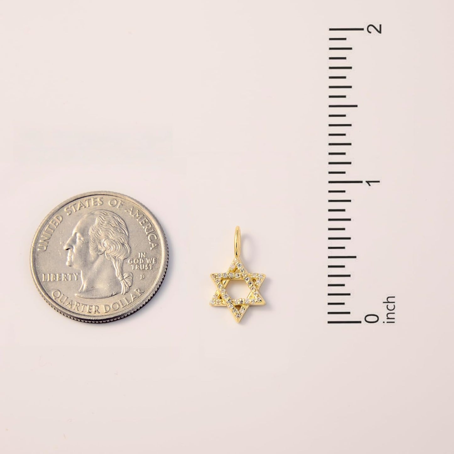 Diamond Star of David Charm 14K Solid Gold