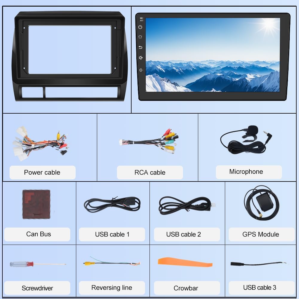 Android 13 Car Radio for Toyota Tacoma 2005-2015 with Wireless CarPlay Android, 9 Inch Stereo