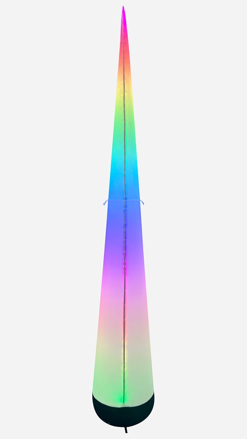 Inflatable Color Changing Cone 9’ 8”, Sand Bag Base, 4 Modes, Color Changing LEDs
