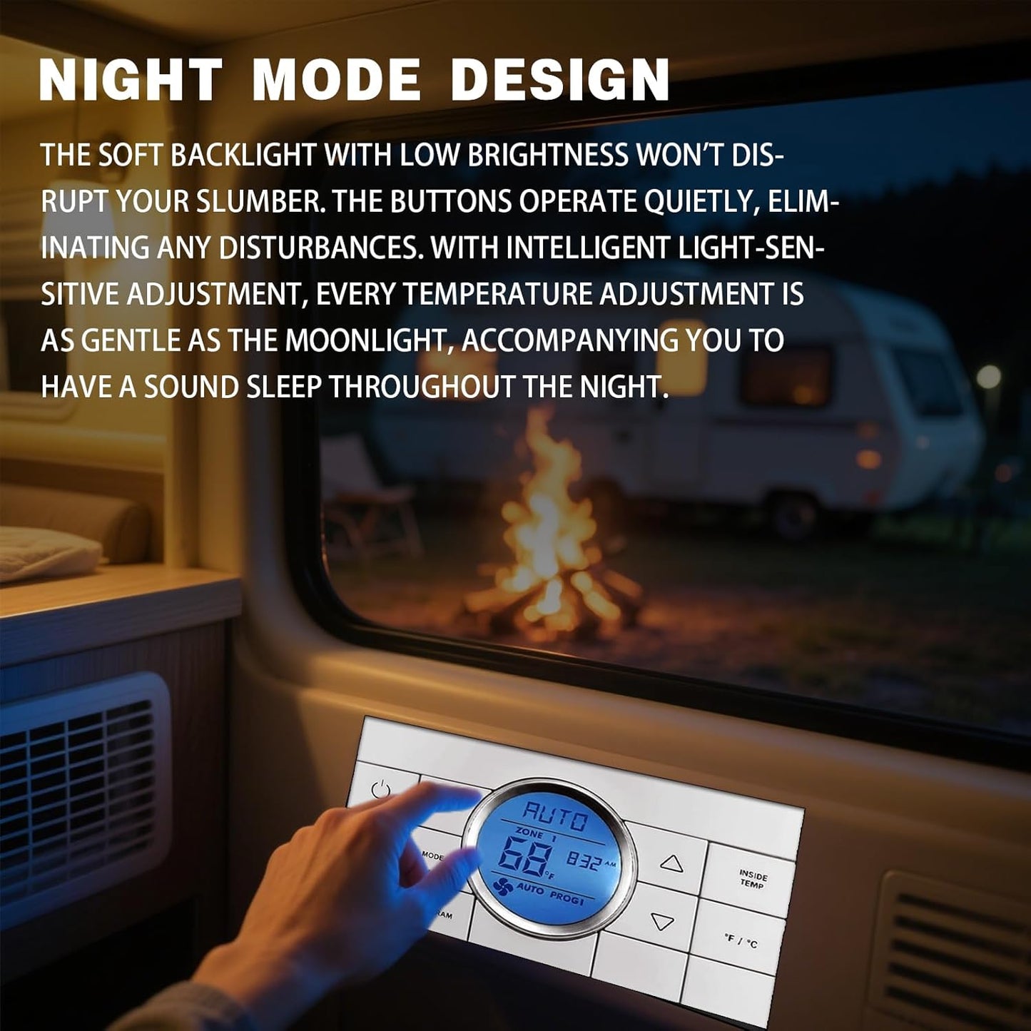 White 3314082.011 Multi-Zone RV Thermostat - Fits Dometic AC