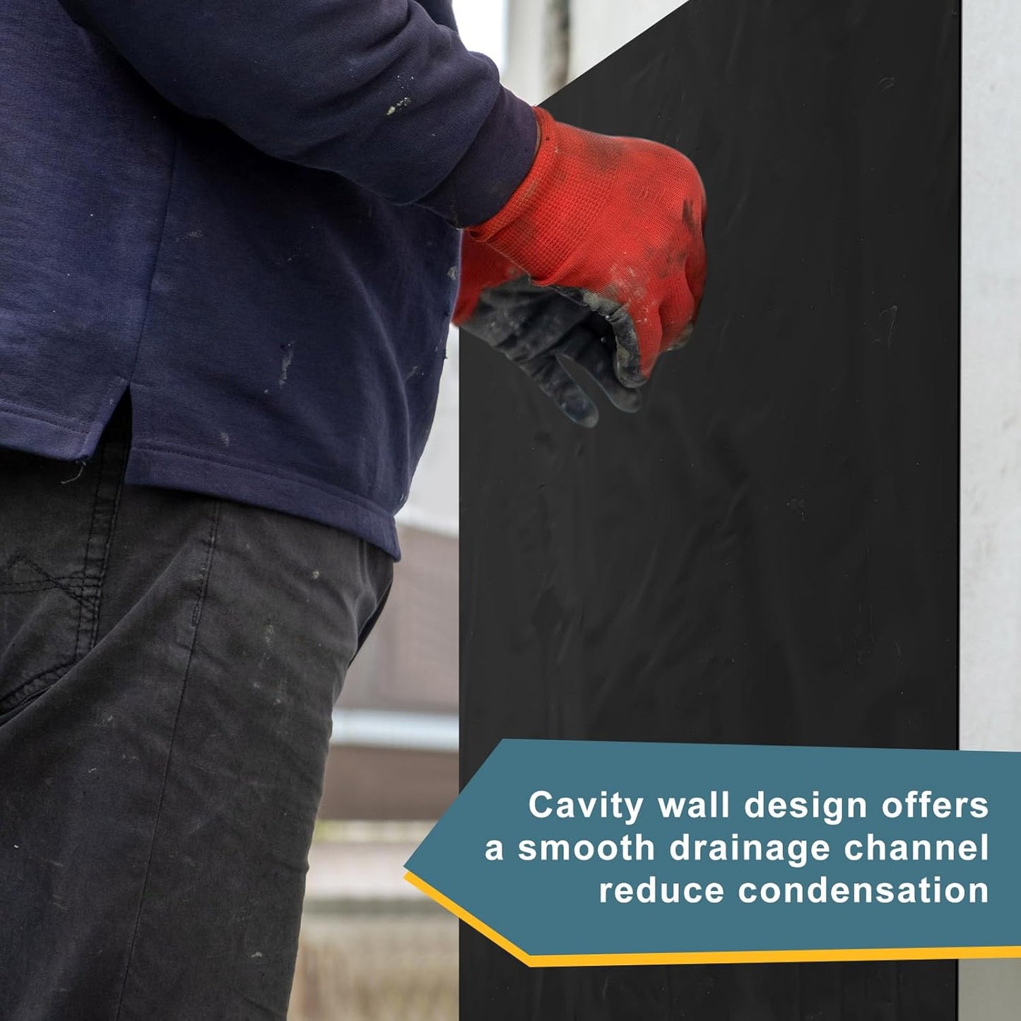 House Wrap 60 ft x 4 ft 240 Sq. ft. Drainage Mat for Rainproof Barrier Stone Veneer Exterior, 3 mm Thick