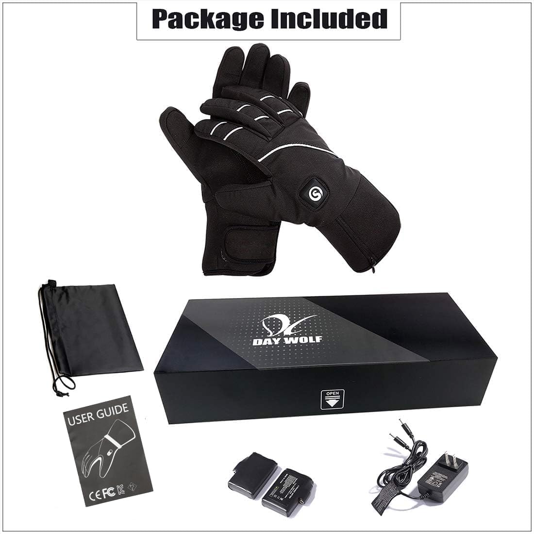 Heated Glove Liners, Touchscreen Riding Skiing, Rechargeable Battery Hand Warmer, for Women