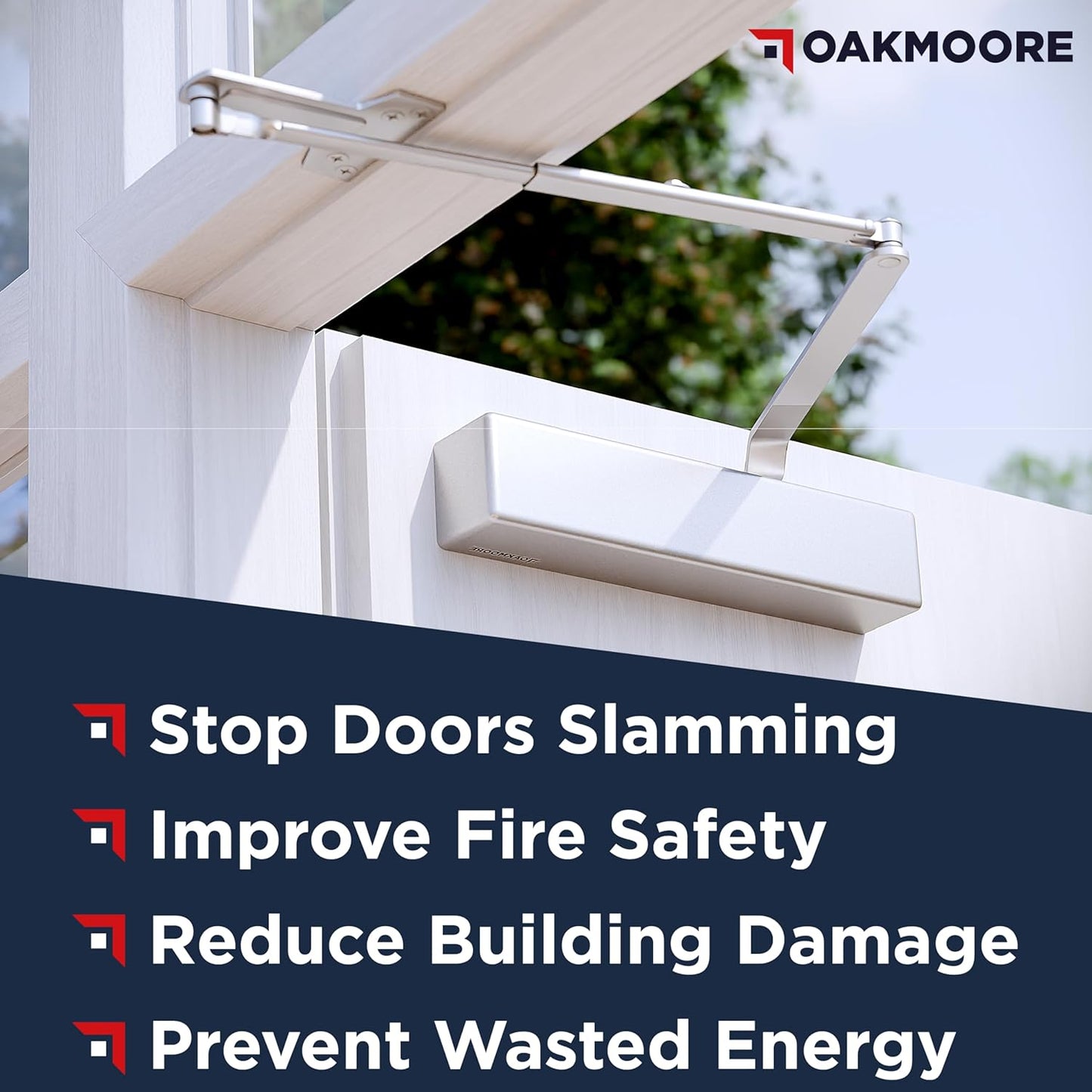 Heavy Duty Commercial Door Closer, Automatic Self Closing Door Hinges, ADA UL Grade 1-6 Listed, Soft Close (Silver)