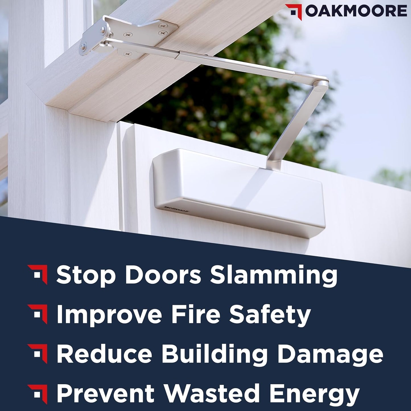 Heavy Duty Commercial Door Closer, Automatic Self Closing Door Hinges, ADA UL Grade 1-6 Listed, Soft Close (Silver)