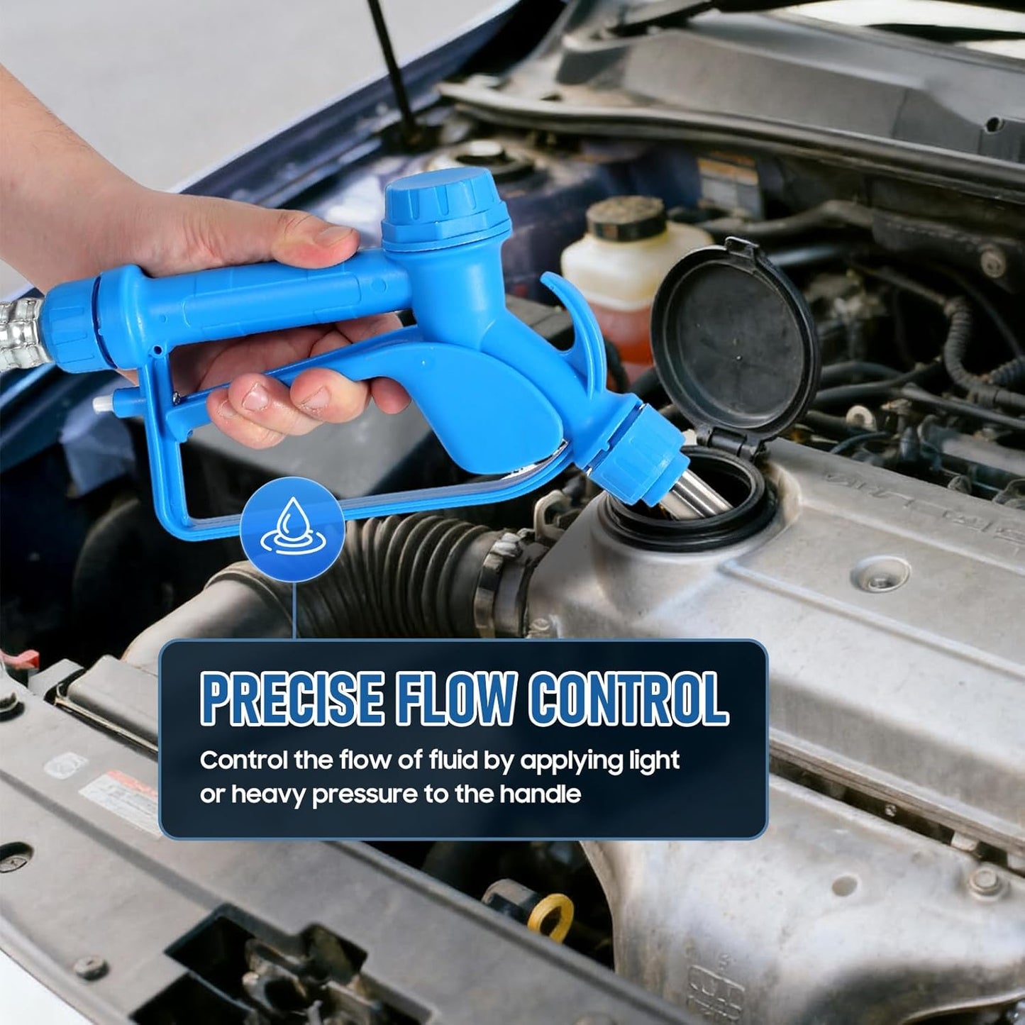 Electric Drum Pump w/ 120V AC/12V DC Power, 33.5''-49'', w/ Swivel Nut Nozzle, 5 Gals/mins Max Flow Rate, Diesel, Water