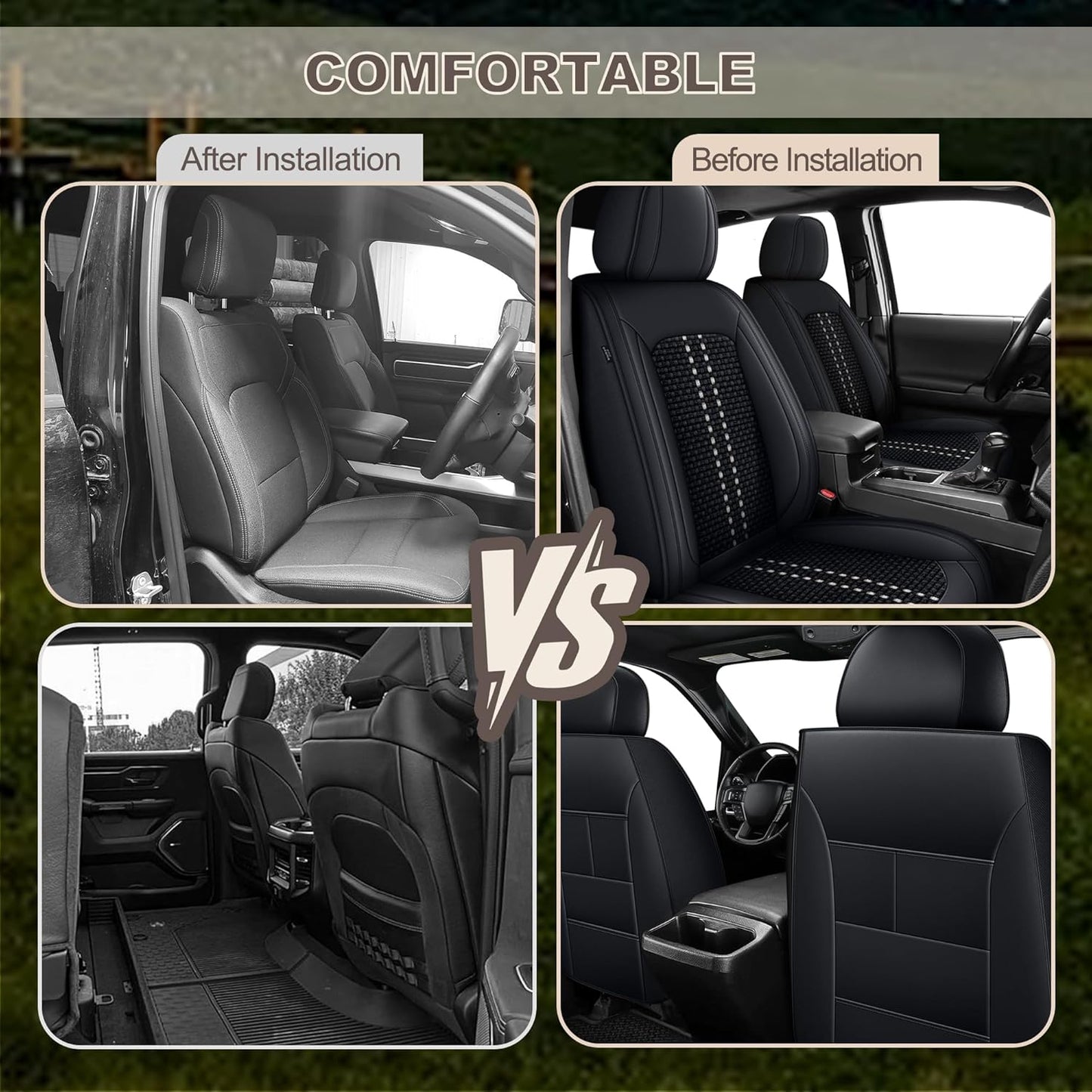 Truck Seat Covers Custom Fit for Tacoma Gen 4Th 2024 2025 Double Cab Sr/Sr5/Trd Prerunner/TRD Sport/TR