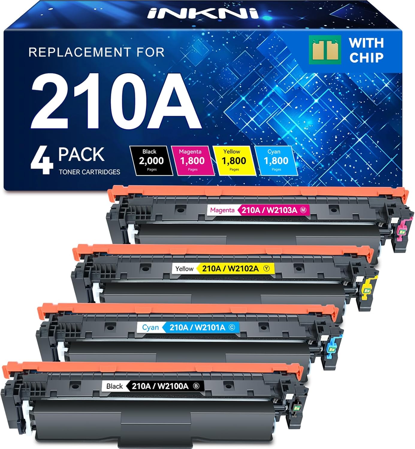 =210A Toner Cartridges 4 Pack Compatible for HP 210A 210X 210 Toner, HP Color Laserjet Pro MFP 4301fdw 4301fdn