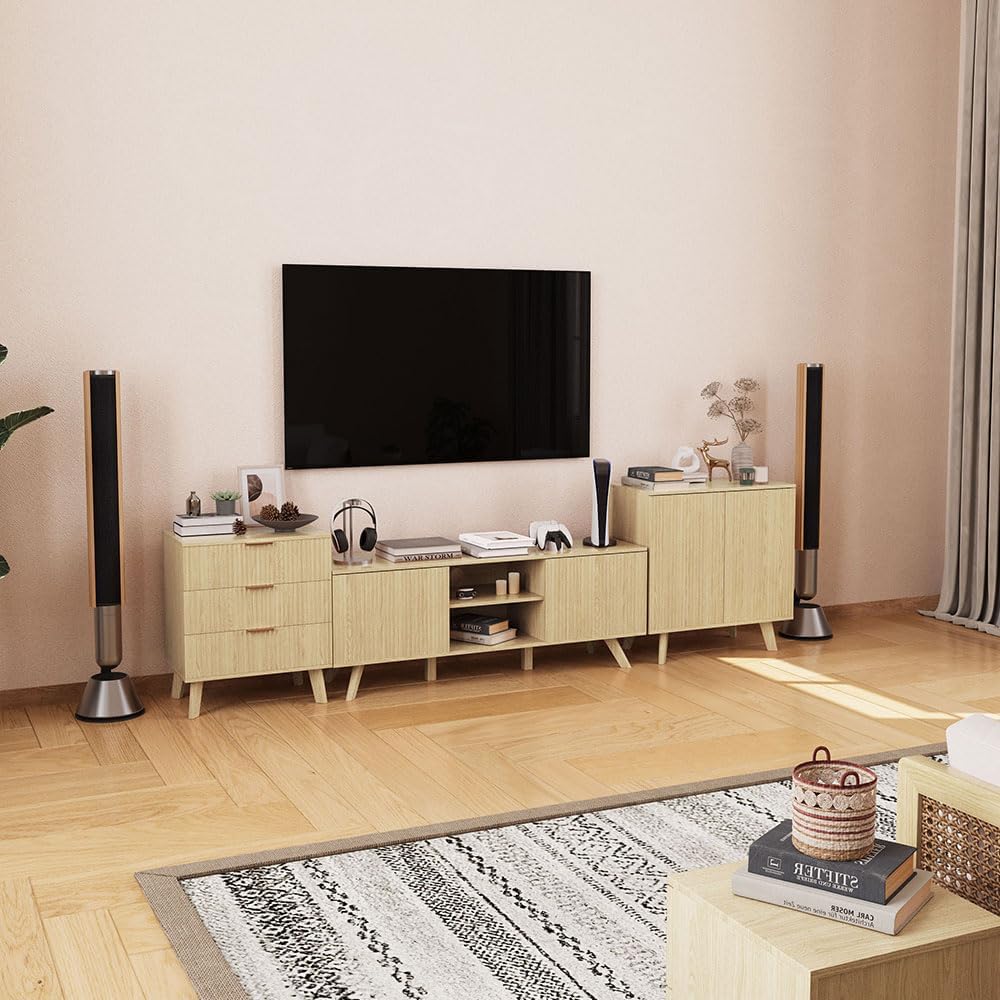 Accent Storage Cabinet, Modern Accent Buffet Cabinet with Adjustable Shelves, Freestanding Sideboard