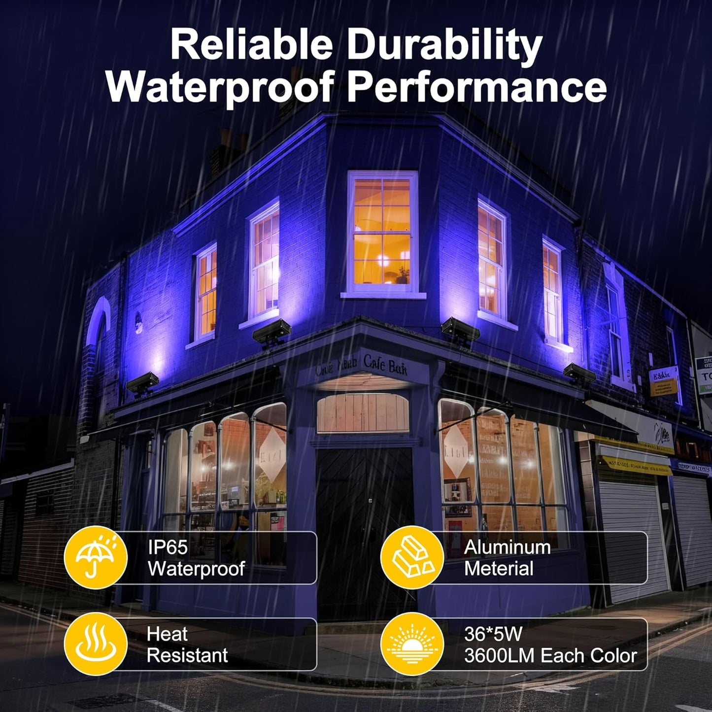 Linkable Flood Lights Outdoor 180W RGBCW Color Changing LED Floodlight β APP & RF Control, 2700K-6500K
