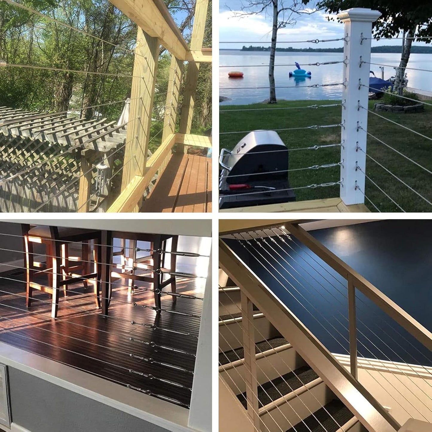 1/8 T316 Stainless Steel Cable with Cutter7x7, for Deck Railing, Porch Fence 1300FT