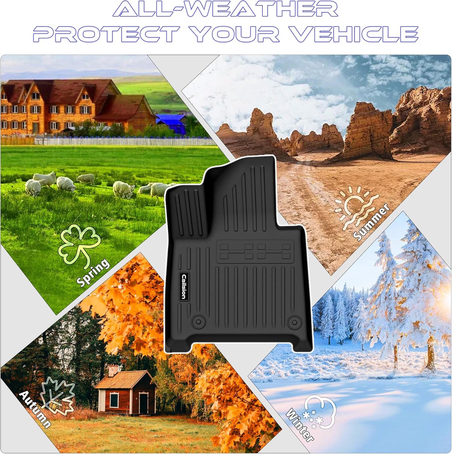 Floor Mat Set for 2024 2025 2026 Hyundai Santa Fe 6-Seat (Fuel) Include Floor Mats & Trunk Liner & Backrest Mat