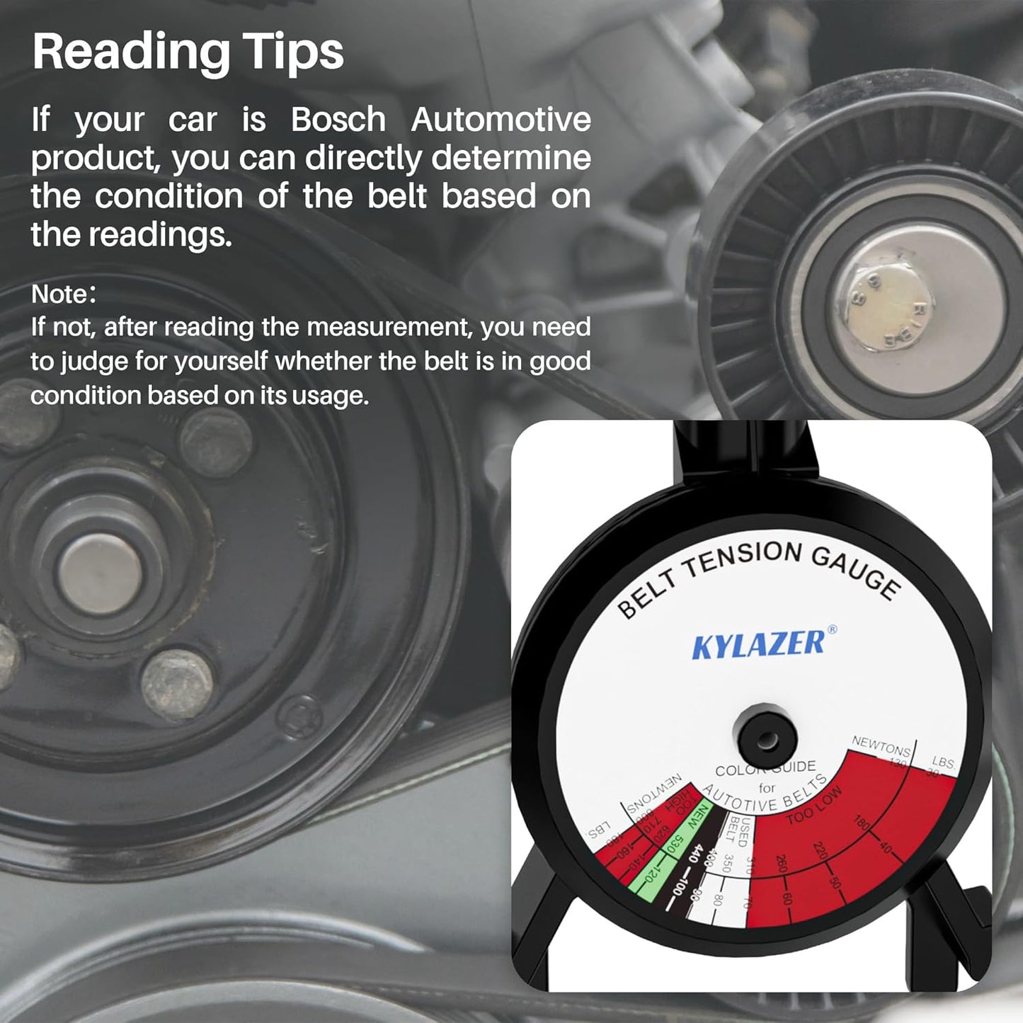 Universal Belt tensioner Tool, Compression Tester auto, Suitable for Bosch Automotive Products and Serpentine Belt