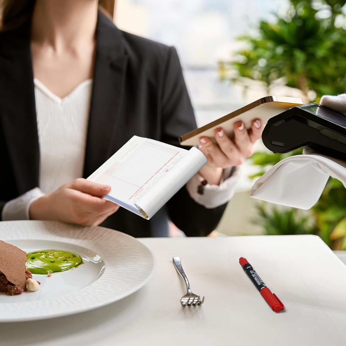 12500 Sheets Guest Checks Books Bulk 50 Pack Server Note Pads 2 Part Carbonless Guest Check Pads 8.2'' x 4.3''